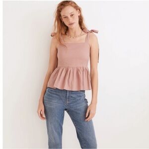 Women’s tie strap peplum top, Madewell